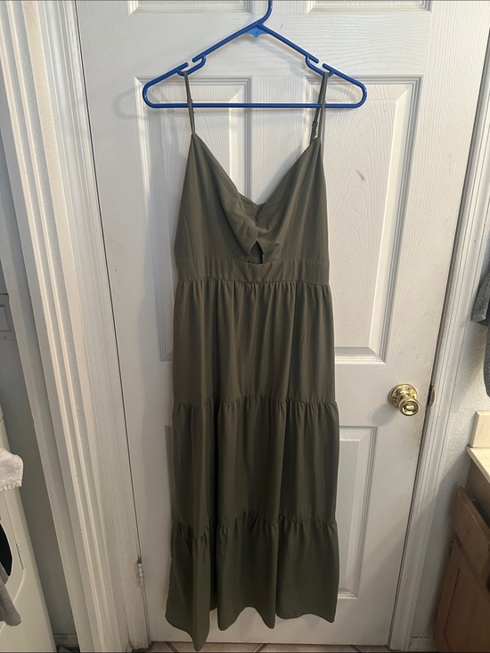 kingston grey Dresses & Skirts - Kingston Olive Tiered Maxi Dress with V-Neck